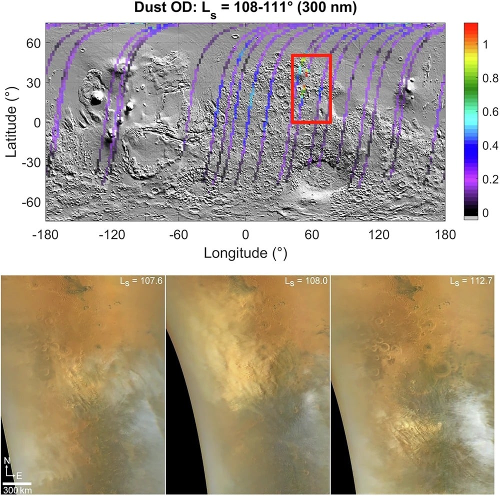 Uv and Visible Light Images Reveal My 37th Aphelion Field Dust Storm