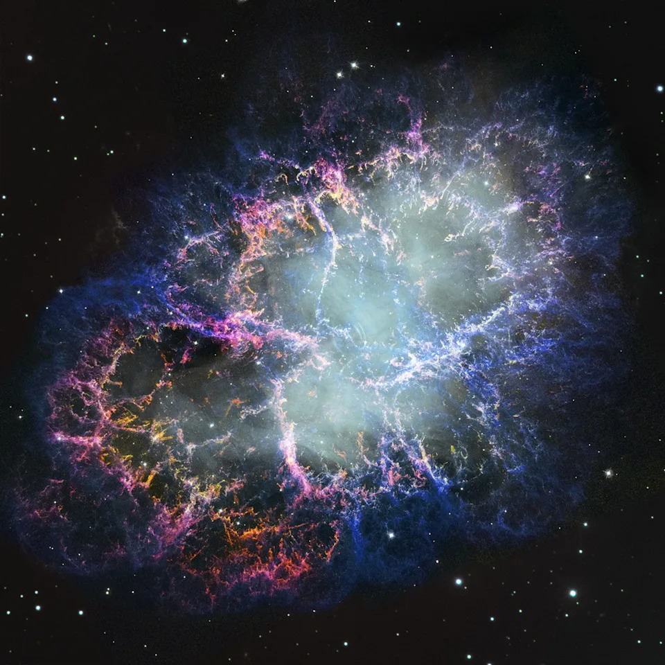 A 1999 Hubble image shows the Crab Nebula slightly smaller than it appeared in 2024