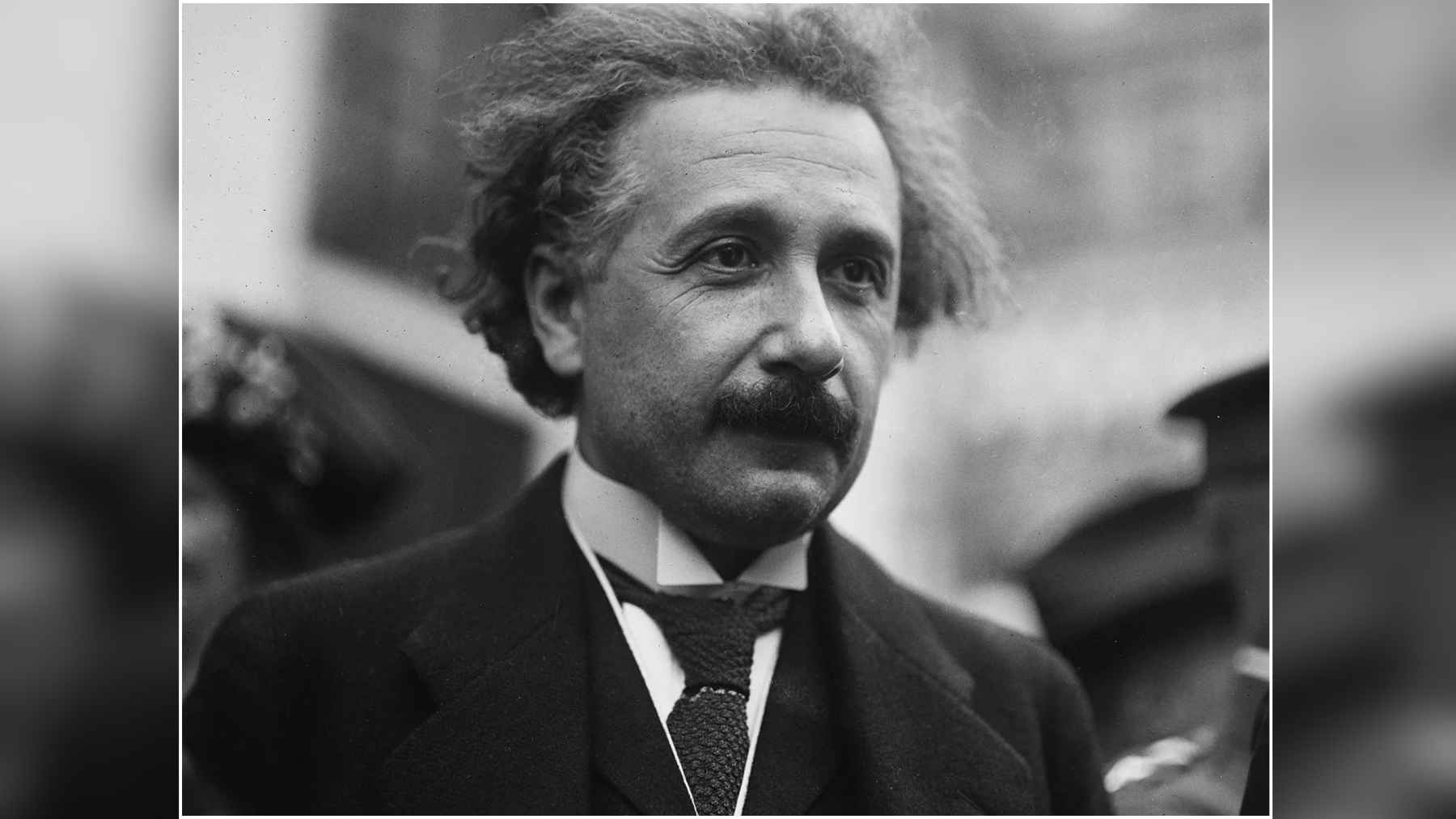 Historic portrait of Albert Einstein, whose theory of gravity predicted the orbital decay now being measured in a pair of dense stars