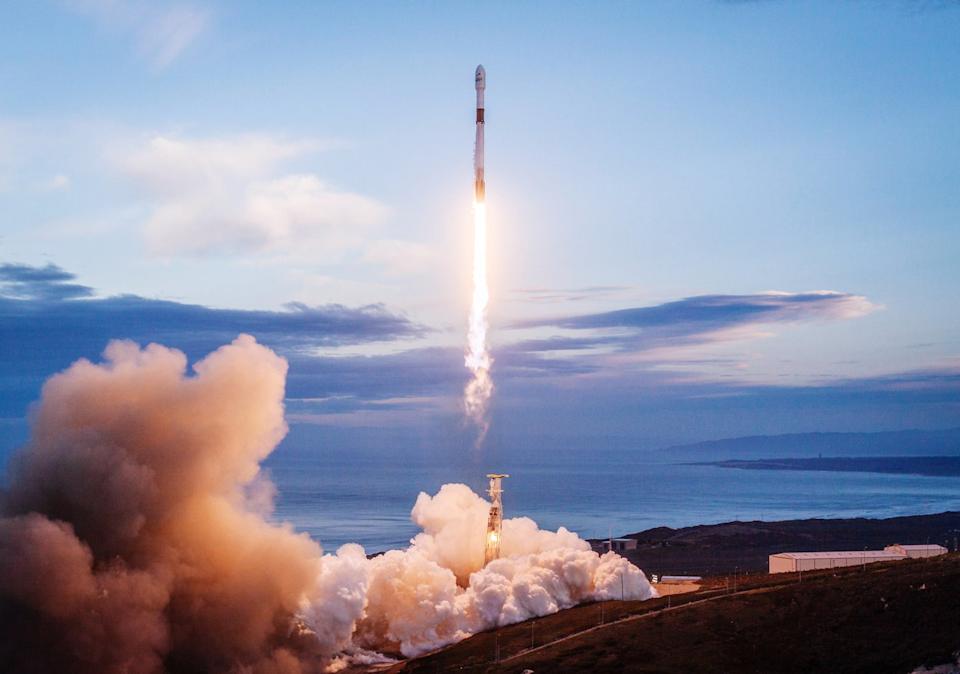 The rocket is lifted into orbit.