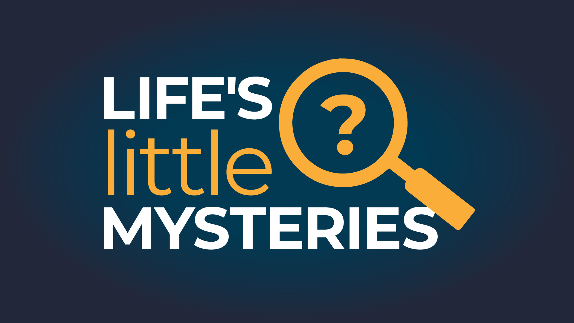 Life's Little Mysteries icon with a question mark in a magnifying glass