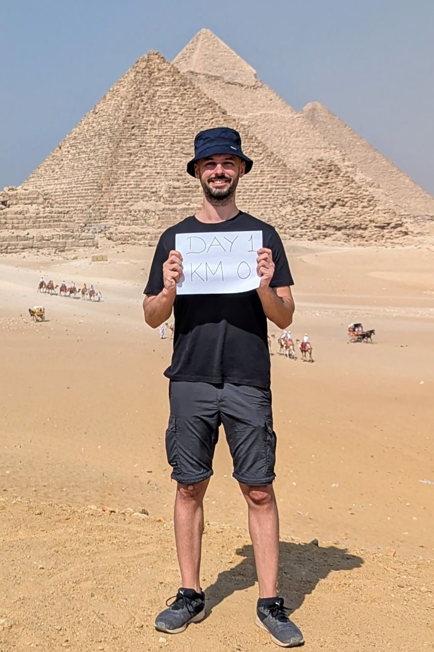 Nok started his journey in Egypt last year, and is now on his way to the Caribbean.